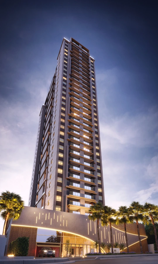 Fachada do Symmetry Residence em Alphaville